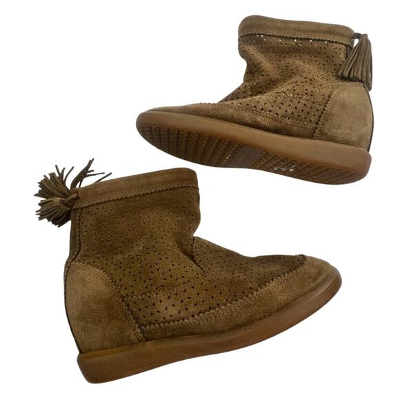 Isabel Marant Beslay Suede Wedge Ankle Boots Sz 38 - Picture 8 of 8